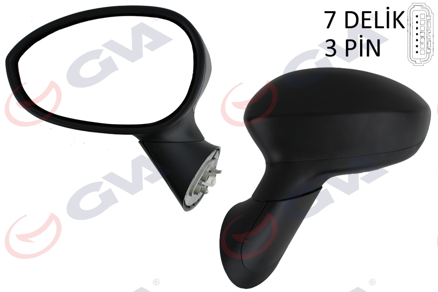 DIŞ DİKİZ AYNASI SOL 500 07 ELEKTRİKLİ ISITMALI KONVEKS 3 FİŞ VM-6158EL