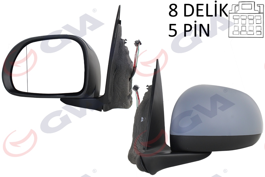 DIŞ DİKİZ AYNASI SOL 500 12 ELEKTRİKLİ ISITMALI ASTARLI ASFERİK VM-670EHPAL