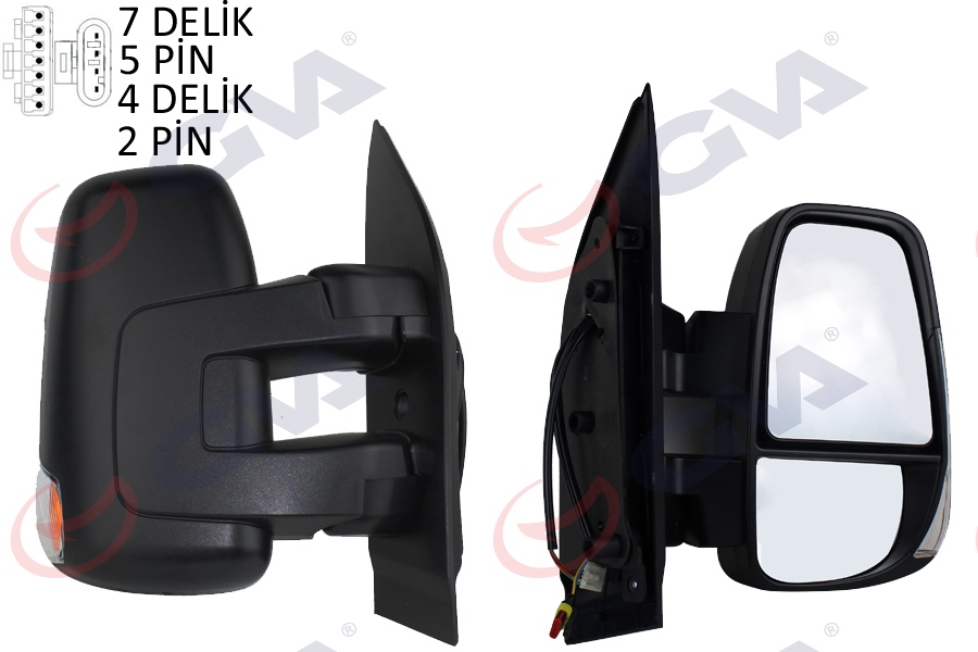 DIŞ DİKİZ AYNASI SAĞ DAILY 14 ELEKTİRİKLİ ISITMALI SİNYALLİ DESENLİ KONVEKS VM-6952EHR