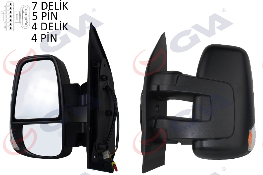DIŞ DİKİZ AYNASI SOL DAILY 14 ELEKTİRİKLİ ISITMALI SİNYALLİ DESENLİ KONVEKS VM-6852EHSL