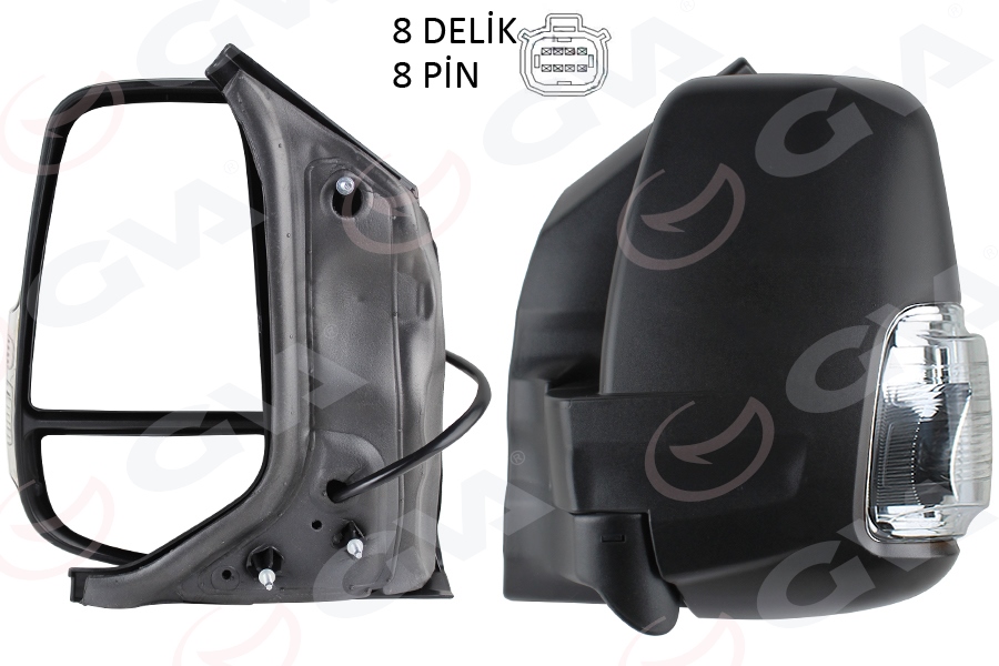 DIŞ DİKİZ AYNASI KISA KOL SOL ELEKT KATLANIR BEYAZ SİNYAL TRANSIT V363 14
