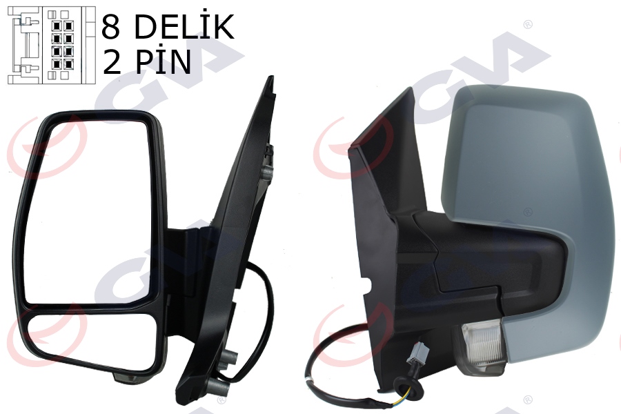 DIŞ DİKİZ AYNASI SOL TRANSİT CUSTOM V362 12 17 MEKANİK ASTARLI SİNYALLİ