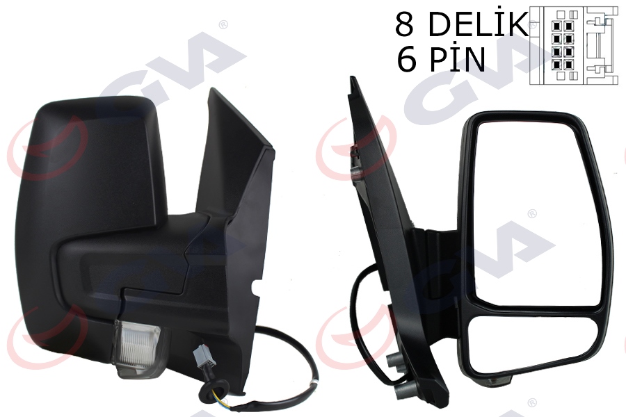 DIŞ DİKİZ AYNASI SAĞ TRANSİT CUSTOM V362 12 17 ELEKTİRİKLİ ISITMALI DESENLİ SİNYALLİ