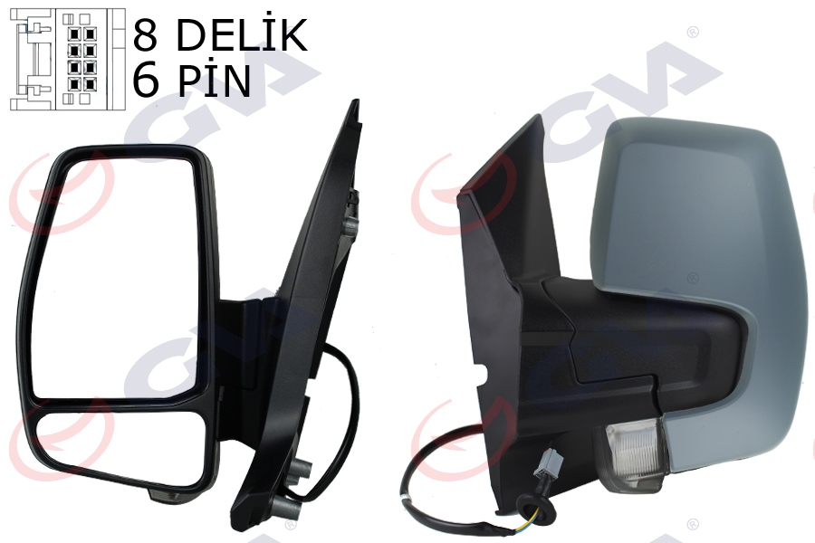 DIŞ DİKİZ AYNASI SOL TRANSİT CUSTOM V362 12 17 ELEKTİRİKLİ ISITMALI ASTARLI SİNYALLİ