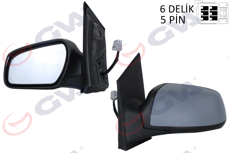 DIŞ DİKİZ AYNASI SOL FOCUS 05 ELEKTRİKLİ ISITMALI ASTARLI KONVEKS 5 FİŞ VM-301EHPL