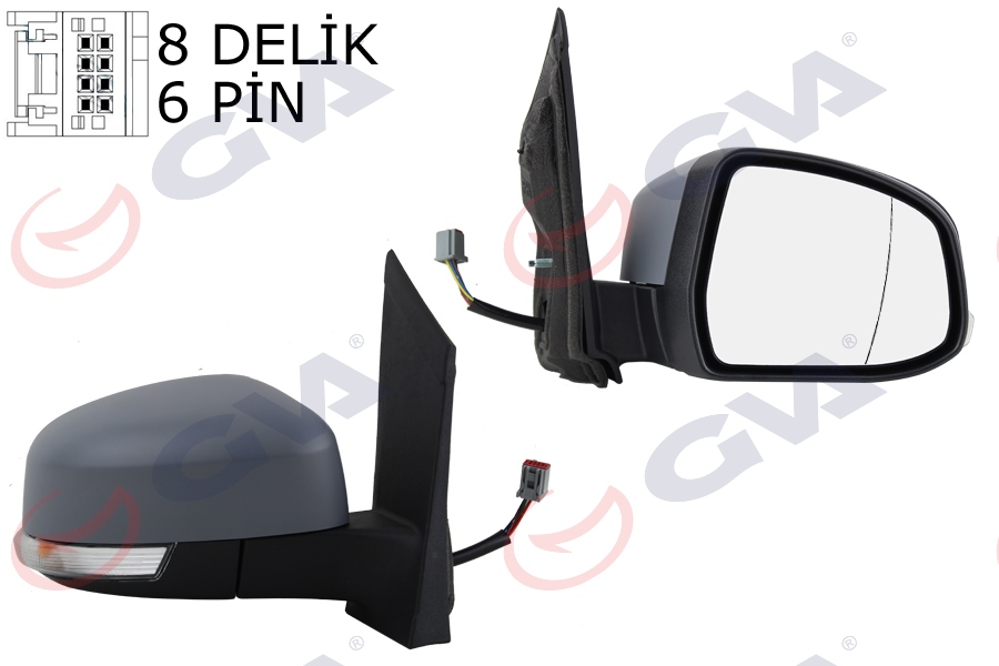 DIŞ DİKİZ AYNASI SAG FOCUS II 08-11 ELEKTRİKLİ ISITMALI SİNYALLİ KÖR NOKTALI ASTARLI 6 FİŞ VM-6304EHPAR