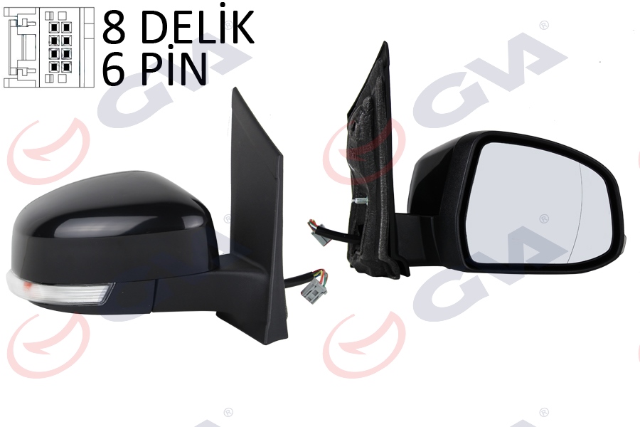 DIŞ DİKİZ AYNASI SAĞ FOCUS II 08 11 ELEKTRİKLİ ISITMALI SİNYALLİ ASFERİK 6 FİŞ VM-6304EHAR