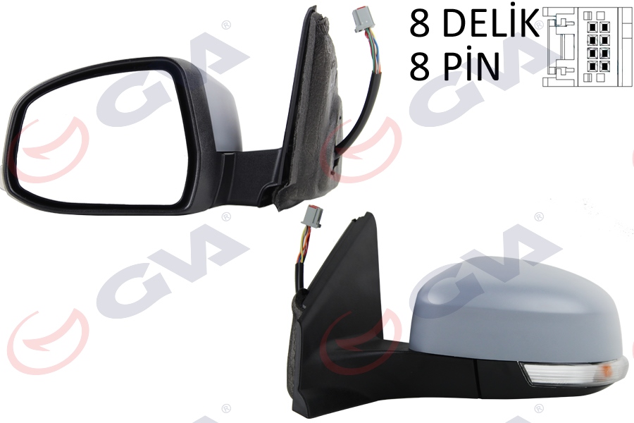DIŞ DİKİZ AYNASI SOL MONDEO 13 ELEKTRİKLİ ISITMALI KATLANIR SİNYALLİ ASFERİK ASTARLI 8 FİŞ VM-6323NEBAL