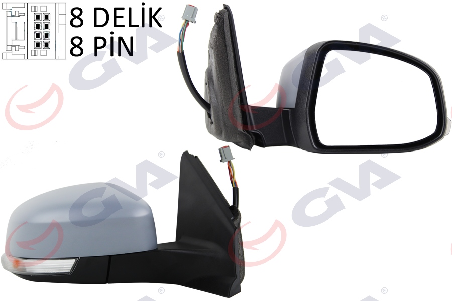 DIŞ DİKİZ AYNASI SAĞ MONDEO 13 ELEKTRİKLİ ISITMALI KATLANIR SİNYALLİ ASFERİK ASTARLI 8 FİŞ VM-6323NEBAR