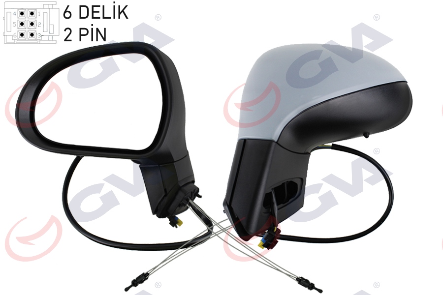 DIŞ DİKİZ AYNASI SOL 207 06 MEKANİK SİNYALLİ ASTARLI KONVEKS 2 FİŞ VM-6207PL