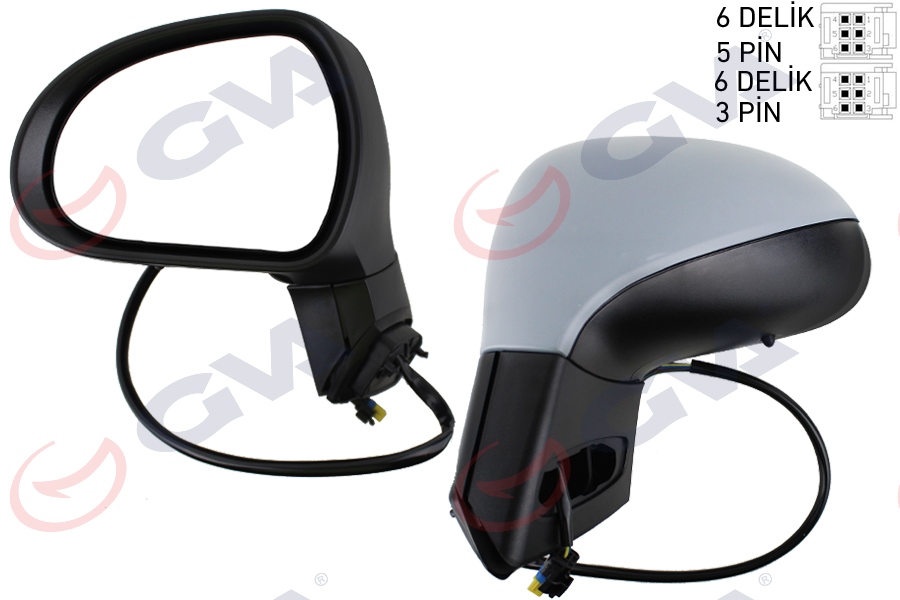 DIŞ DİKİZ AYNASI SOL 207 06 ELEKTRİKLİ ISITMALI SİNYALLİ KATLANIR ASTARLI KONVEKS VM-6207EBL