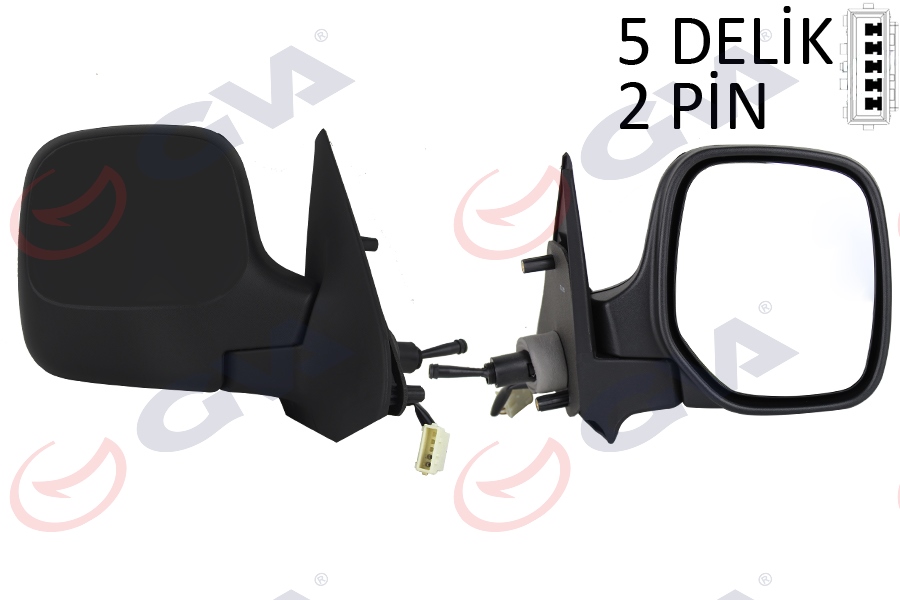 DIŞ DİKİZ AYNASI SAĞ BERLINGO-PARTNER 97 MEKANİK ISITMALI KONVEKS 2 FİŞ VM-118NR