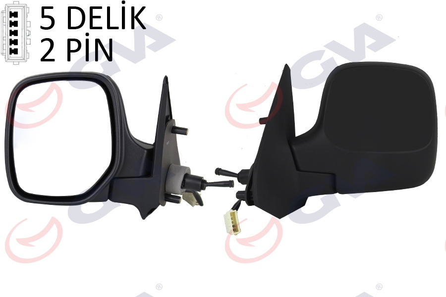 DIŞ DİKİZ AYNASI SOL BERLINGO-PARTNER 97 MEKANİK ISITMALI KONVEKS 2 FİŞ VM-118NL