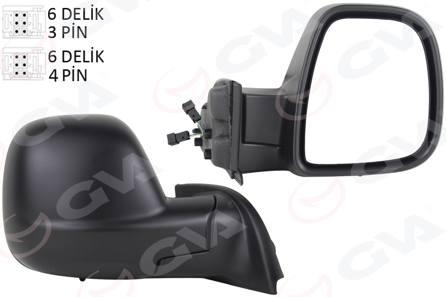 DIŞ DİKİZ AYNASI SAĞ PARTNER-BERLINGO 12-18 ELEKTRİKLİ DESENLİ REZİSTANSLI SENSÖRLÜ