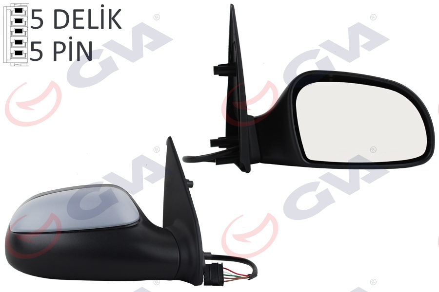 DIŞ DİKİZ AYNASI SAĞ SAXO 96 ELEKTRİKLİ ISITMALI ASTARLI KONVEKS 5 FİŞ VM-144EHPR