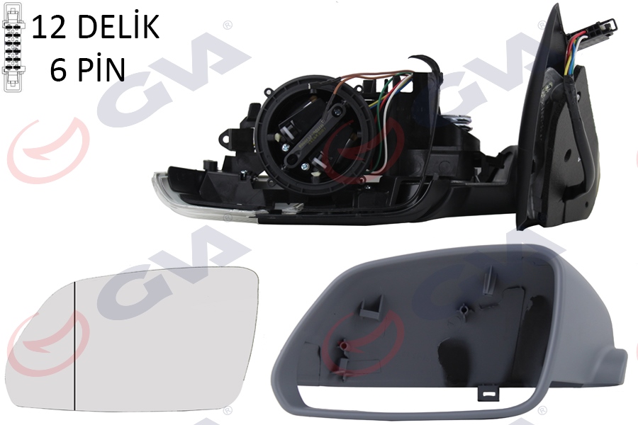 DIŞ DİKİZ AYNASI SOL OCTAVIA 04 ELEKTRİKLİ ISITMALI SİNYALLİ ASTARLI ASFERKLİ 5 FİŞ VM-605EHPAL