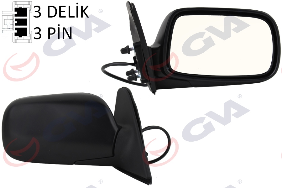 DIŞ DİKİZ AYNASI SAĞ COROLLA 97 ELEKTRİKLİ ISITMALI KONVEKS 3 FİŞ VM-278ER