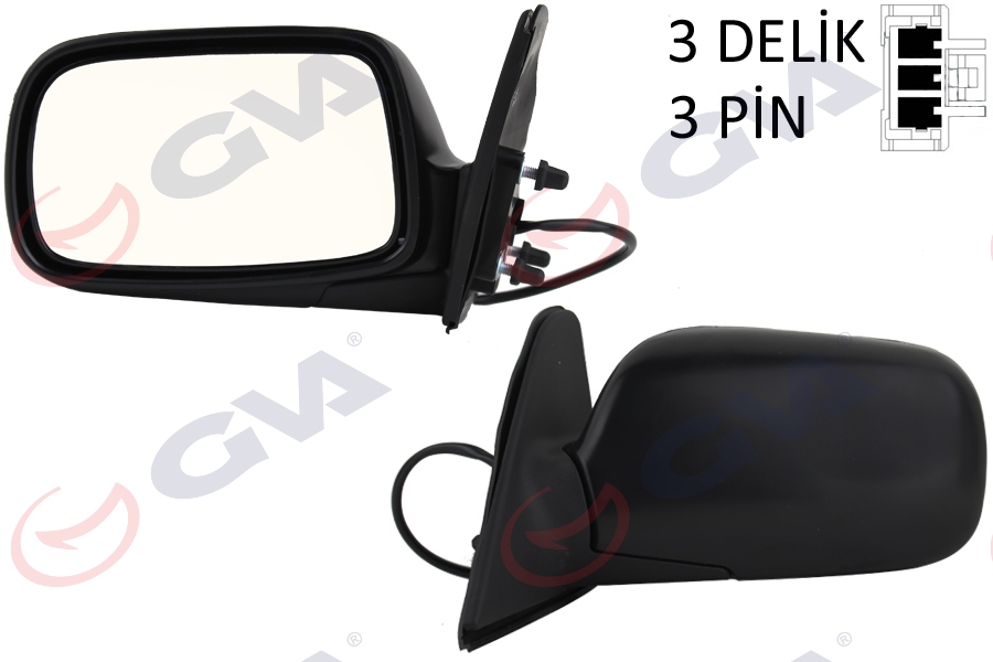 DIŞ DİKİZ AYNASI SOL COROLLA 97 ELEKTRİKLİ ISITMALI KONVEKS 3 FİŞ VM-278EL