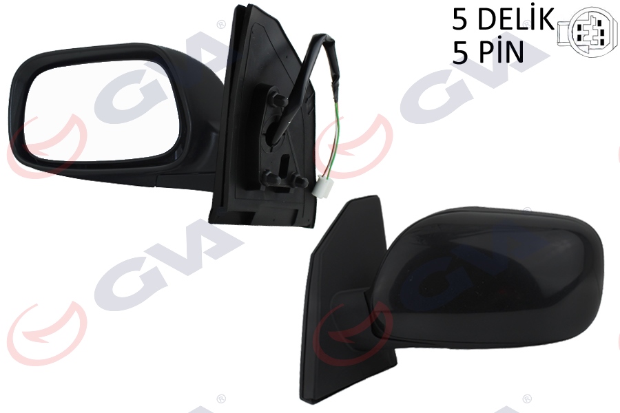 DIŞ DİKİZ AYNASI SOL COROLLA 02 ELEKTRİKLİ ISITMALI KONVEKS 5 FİŞ VM-277EHL
