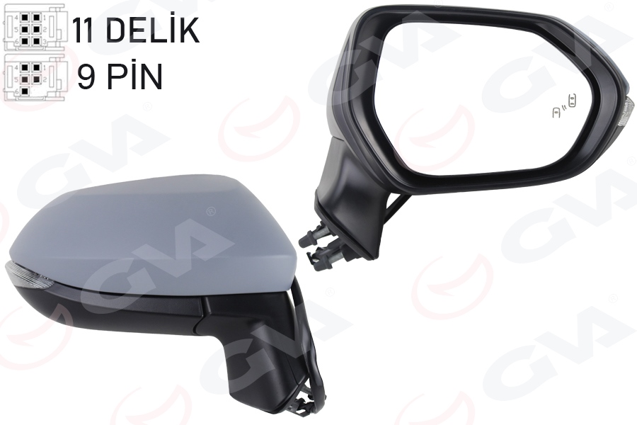 DIŞ DİKİZ AYNASI SAĞ KATLANIR SİNY ASTAR KÖR NOK KONV 9 PİN Lİ COROLLA E210-AURIS VM-8271EBHPR