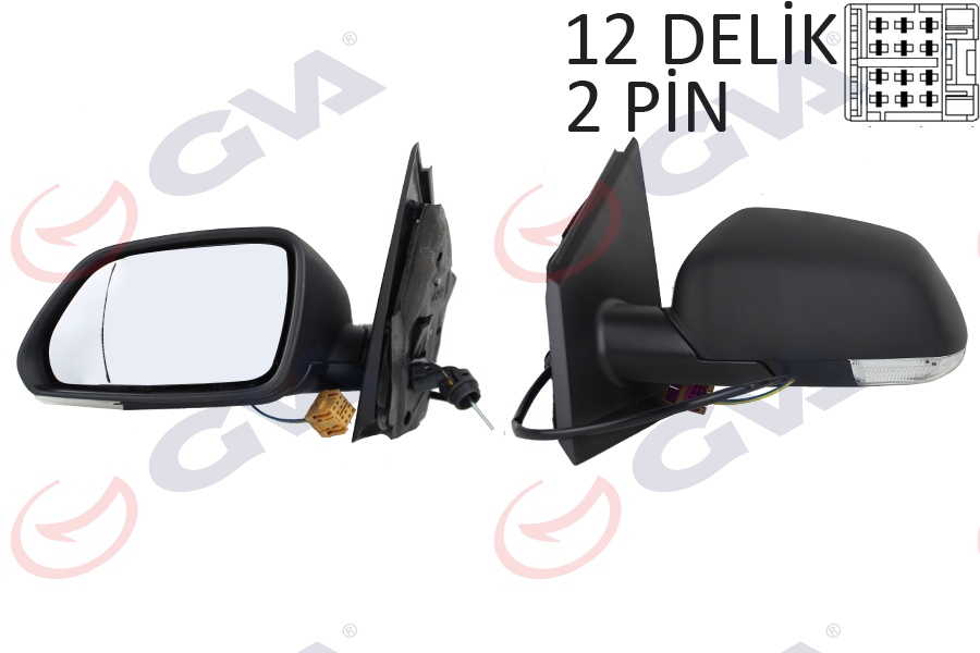 DIŞ DİKİZ AYNASI SOL POLO 05 MEKANİK SİNYALLİ ASFERİK VM-377AL