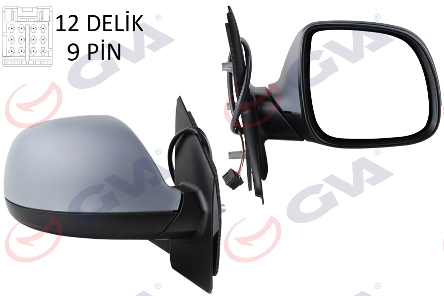 DIŞ DİKİZ AYNASI SAĞ TRANSPORTER T7 15 ELEKTRİKLİ ISITMALI KATLANIR RADIO ANTENLİ ASTARLI KONVEKS VM-6373EBPR