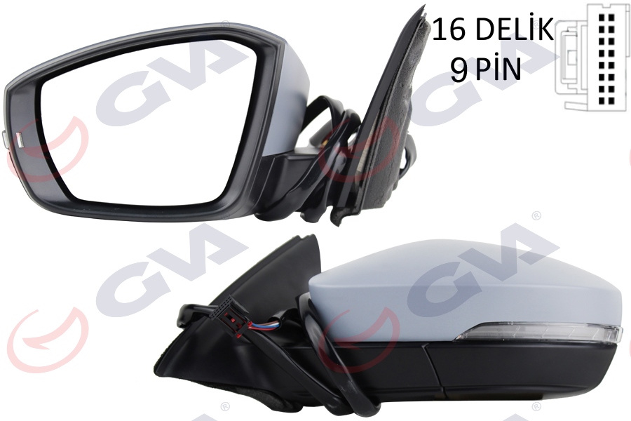 DIŞ DİKİZ AYNASI SOL OCTAVIA 13 ELEKTRİKLİ ISITMALI KATLANIR Ç.AYDINLATMALI SİNYALLİ ASTARLI ASFERİK