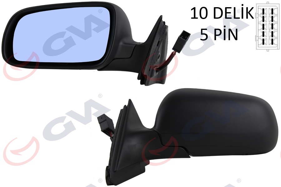 DIŞ DİKİZ AYNASI SOL A3 96-00 ELEKTRİKLİ ISITMALI MAVİ CAM DÜZ CAM VM-042L