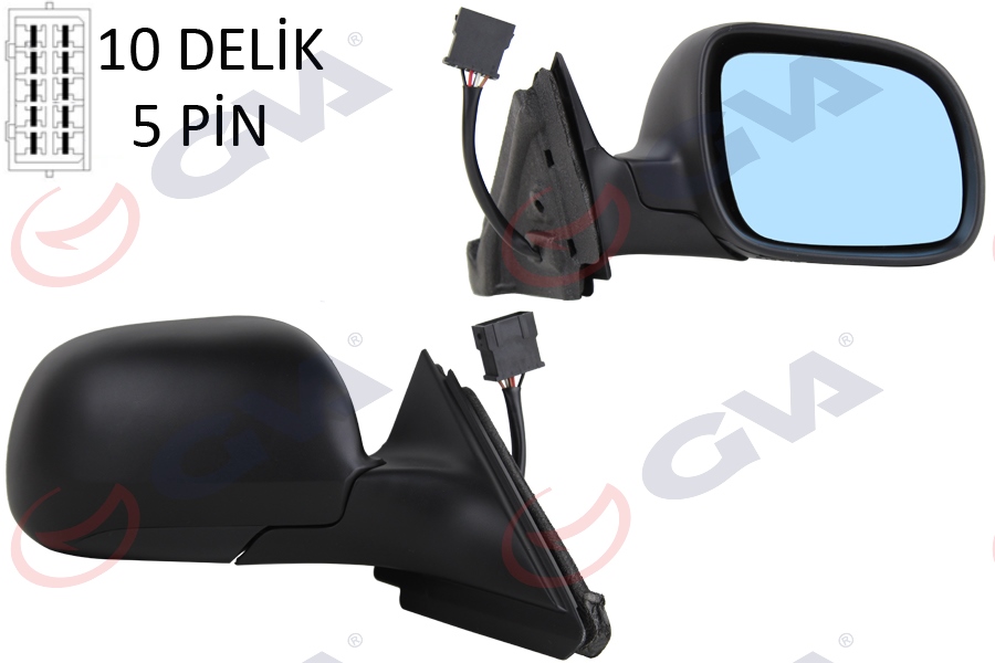 DIŞ DİKİZ AYNASI SAĞ A3 96-00 ELEKTRİKLİ ISITMALI MAVİ CAM KONVEKS VM-042R