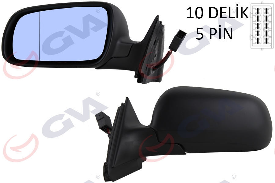 DIŞ DİKİZ AYNASI SOL A3 96-00 ELEKTRİKLİ ISITMALI MAVİ CAM ASFERİK VM-042AL