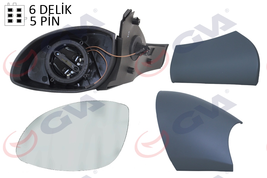 DIŞ DİKİZ AYNASI SOL VECTRA B 96 ELEKTRİKLİ ISITMALI KONVEKS 5 FİŞ VM-166EHL 1428717