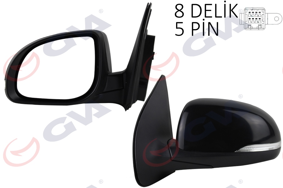 DIŞ DİKİZ AYNASI SOL İ20 12 ELEKTRİKLİ ISITMALI SİNYALLİ KONVEKS