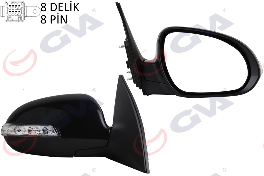DIŞ DİKİZ AYNASI SAĞ İ30 07 ELEKTRİKLİ ISITMALI KATLANIR SİNYALLİ SİYAH KAPAK KONVEKS