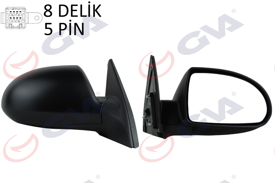 DIŞ DİKİZ AYNASI SAĞ ELANTRA 04 ELEKTRİKLİ ISITMALI SİYAH KAPAK KONVEKS