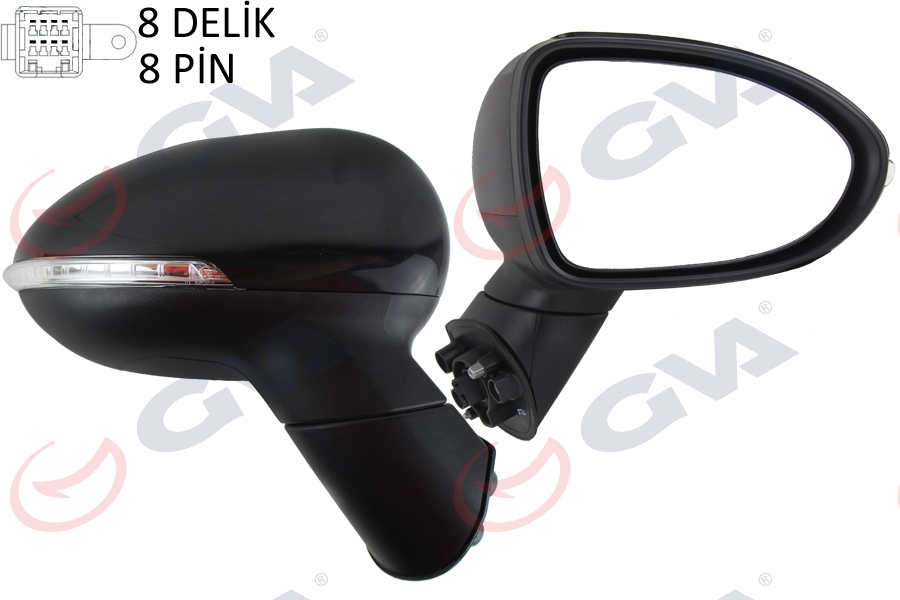 DIŞ DİKİZ AYNASI SAĞ RIO 13 ELEKTRIKLI ISITMALI KATLANIR SİNYALLİ KONVEKS 8 FİŞ VM-760NEBR