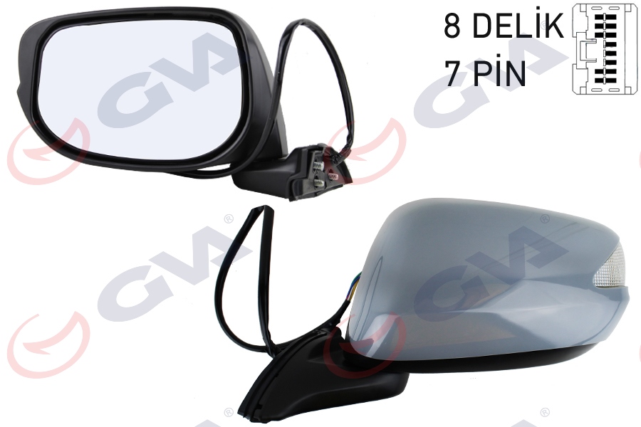 DIŞ DİKİZ AYNASI SOL JAZZ 08 ELEKTRİKLİ ISITMALI KATLANIR SİNYALLİ ASTARLI KONVEKS VM-6257NEBL