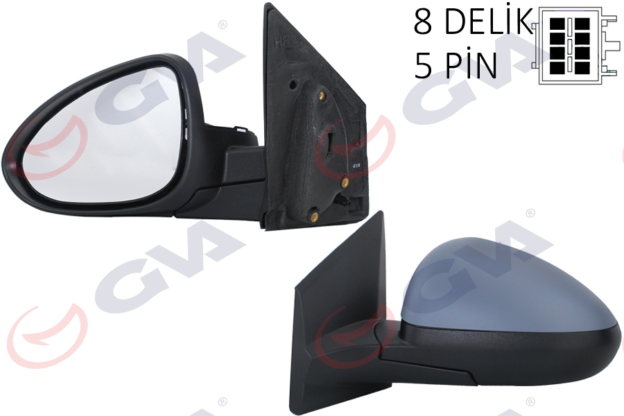 DIŞ DİKİZ AYNASI SOL AVEO 11 ELEKTRİKLİ ISITMALI ASTARLI KONVEKS VM-402EHPL