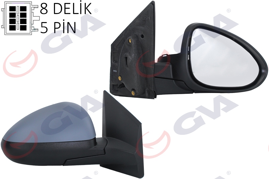 DIŞ DİKİZ AYNASI SAĞ AVEO 11 ELEKTRİKLİ ISITMALI ASTARLI KONVEKS VM-402EHPR