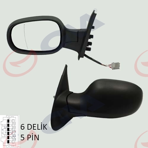 DIŞ DİKİZ AYNASI SOL MICRA 03 ELEKTRİKLİ ISITMALI ASFERİK 5 FİŞ VM-222 EHAL