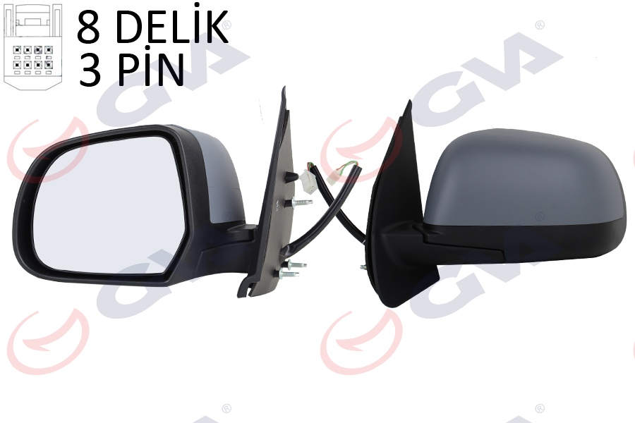 DIŞ DİKİZ AYNASI SOL MICRA 10 ELEKTRİKLİ ASTARLI KONVEKS 3 FİŞ VM-223EHPL