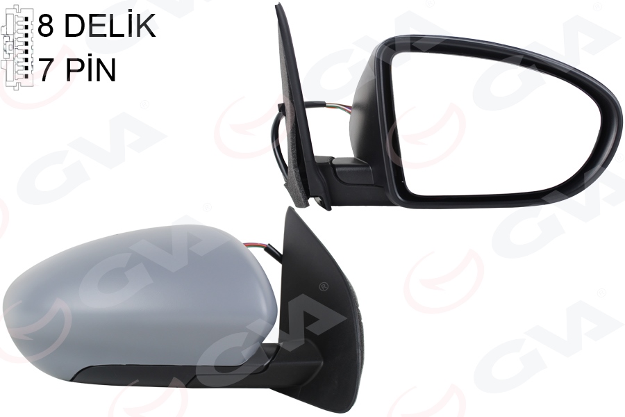 DIŞ DİKİZ AYNASI SAĞ QASHQAI 09 ELEKTRİKLİ ISITMALI KATLANIR ASTARLI KONVEKS 7 FİŞ VM-4011EBHR