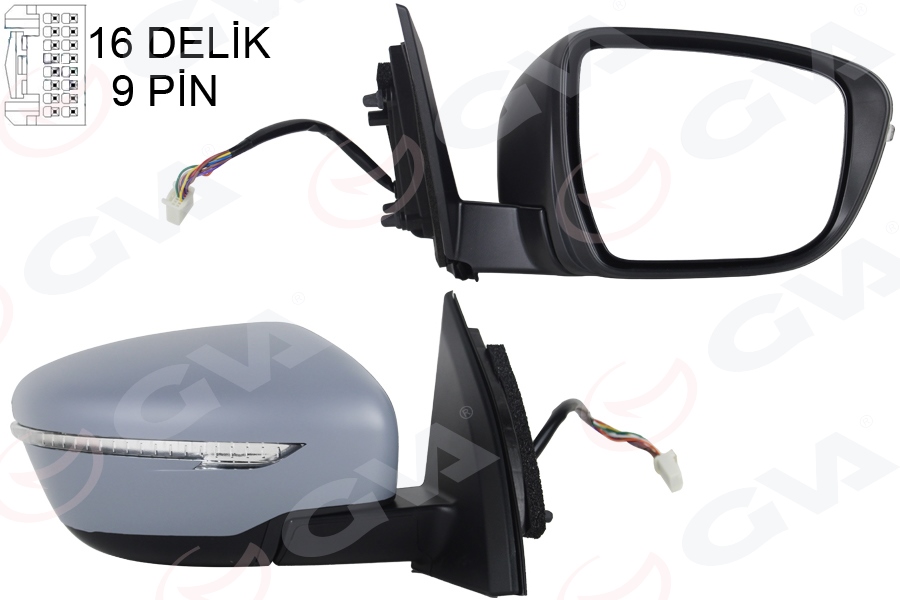 DIŞ DİKİZ AYNASI SAĞ QASHQAI 13 ELEKTRİKLİ ISITMALI KATLANIR SİNYALLİ ASTARLI KONVEKS