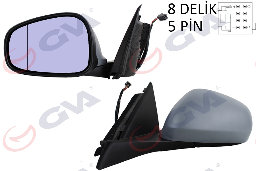 DIŞ DİKİZ AYNASI SOL MITO 09 ELEKTRİKLİ ISITMALI ASTARLI MAVİ CAM ASFERİK