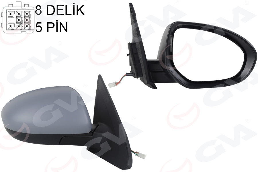 DIŞ DİKİZ AYNASI SAĞ MAZDA 3 10 ELEKTRİKLİ ISITMALI ASTARLI KONVEKS 5 FİŞ VM-336EHPR