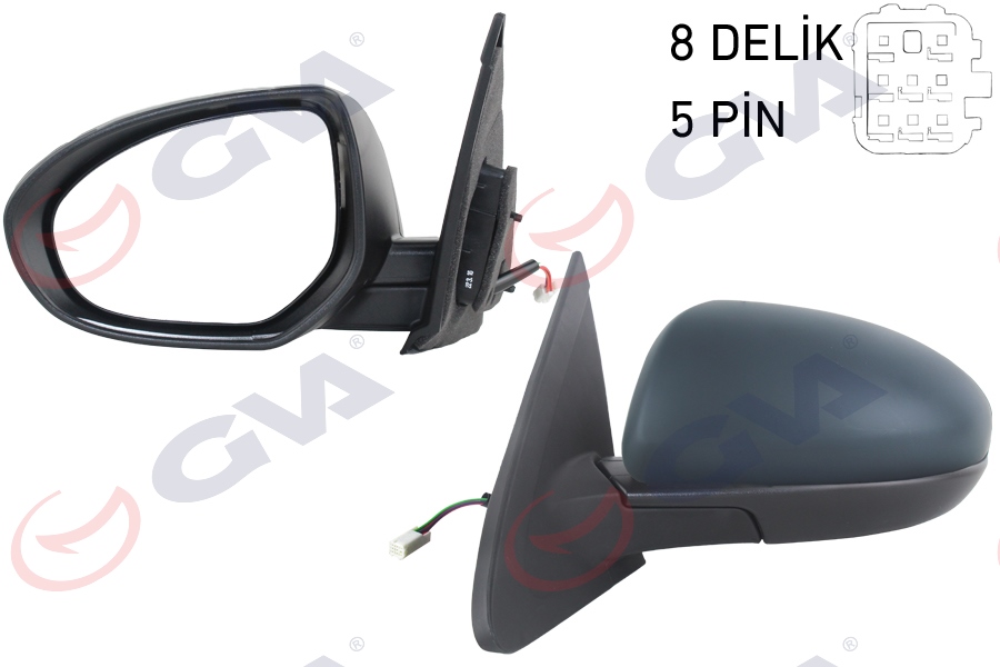 DIŞ DİKİZ AYNASI SOL MAZDA 3 10 ELEKTRİKLİ ISITMALI KATLANIR ASTARLI KONVEKS 5 FİŞ VM-336EBAL