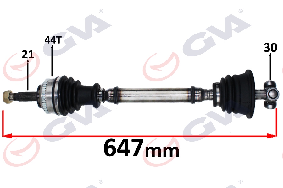 KOMPLE AKS SOL MEGANE I 1.4/1.6 96-03 ABS Lİ 44DİŞ 647MM