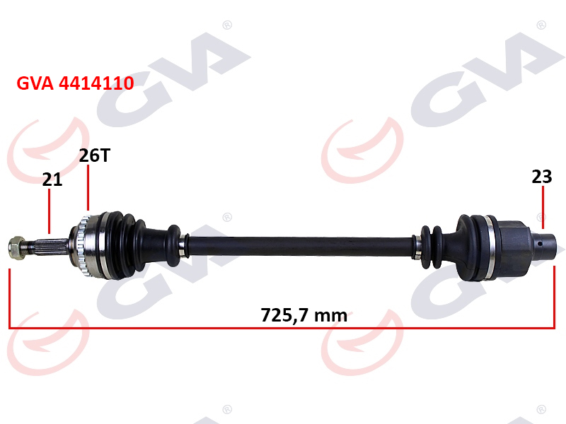 KOMPLE AKS SAĞ CLIO II 1.4İ 16V 98-05 ABS Lİ 26DİŞ 726MM