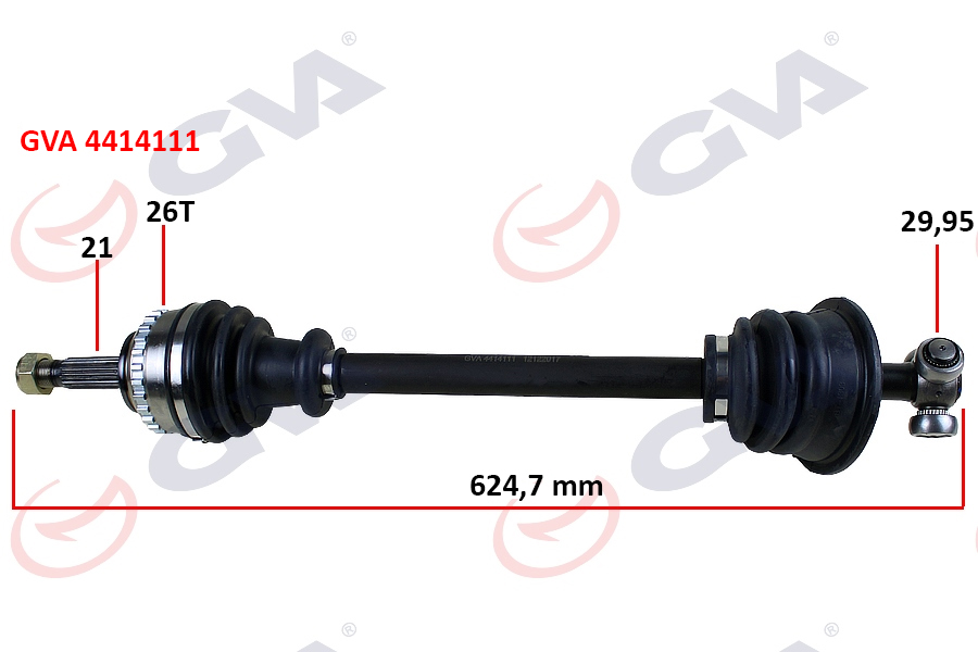 KOMPLE AKS SOL CLIO II 1.4İ 16V 98-05 ABS Lİ 26DİŞ 625MM