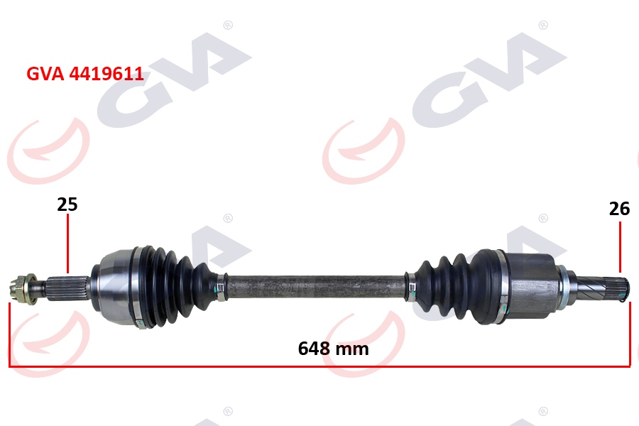 KOMPLE AKS SOL DACIA DOKKER 1.5 DCI 12- 648MM