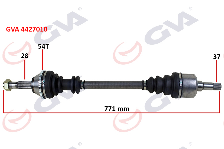 KOMPLE AKS SOL DUCATO-BOXER-JUMPER 2.5 D 94-02 14Q ABS Lİ 54DİŞ 771MM